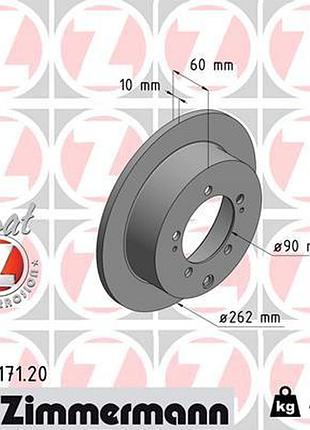 Диск тормозной задн mitsubishi outlander i (cu_w) 2.0 2001.03-2008.07 zi 380.2171.20