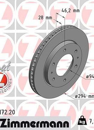 Диск тормозной передн mitsubishi pajero sport ii (kh_, kg_) 2.5 2008.01- zi 380.2172.20
