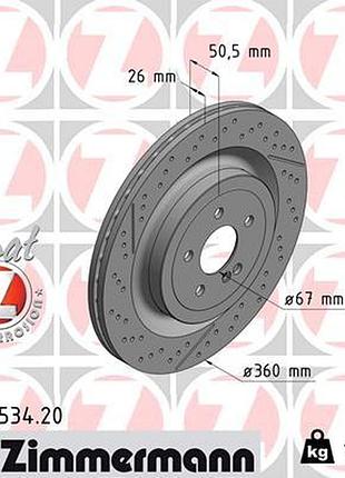 Диск тормозной задн mb c-class купе (c205) 4.0 2015.10- zi 400.5534.20