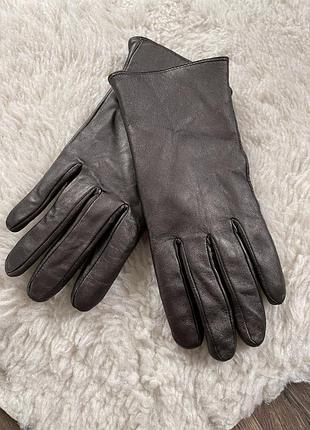 Claudia sträter перчатки кожаные на шерстяной подкладке