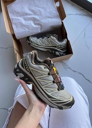 Кроссовки salomon xt-6 vintage khaki gore-tex   💧 влагозащита 💧  арт 19004