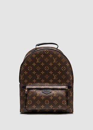 Сумка женская louis vuitton palm springs mm brown/black натуральная кожа коричневый трендовая