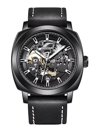 Мужские наручные механичческие часы с автоподзаводом benyar by-5121 black