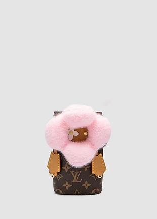 Сумка жіноча louis vuitton vivienne phone pink pouch 10 х 16.5 х 4.5 натуральна шкіра пудрова трендова