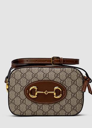 Сумка женская gucci horsebit 1955 small shoulder bag brown 20 х 12.5 6 натуральная кожа коричневый трендовая