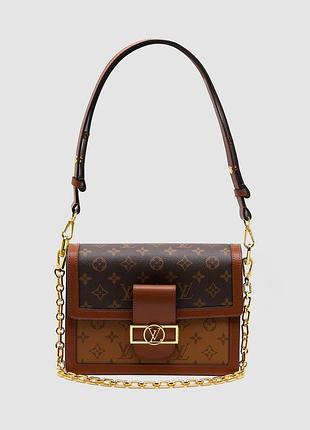 Сумка женская louis vuitton dauphine mm bag натуральная кожа черная трендовая