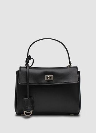 Сумка женская balenciaga rodeo mini black/silver (без брелка) 23 х 18 х 7.5 натуральная кожа черная трендовая