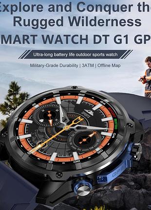 Тактический смарт часы smart navigation pro с gps, amoled дисплеем и bluetooth звонками (2 ремешка) 4