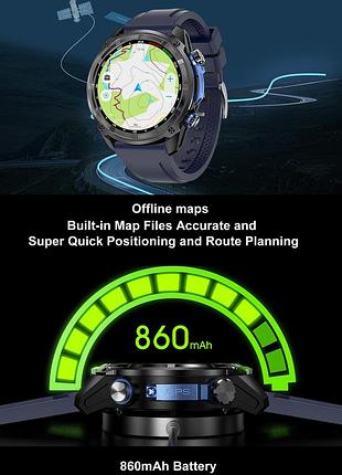 Тактический смарт часы smart navigation pro с gps, amoled дисплеем и bluetooth звонками (2 ремешка) 5