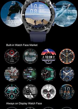 Тактический смарт часы smart navigation pro с gps, amoled дисплеем и bluetooth звонками (2 ремешка) 7