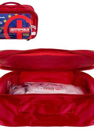 Аптечка автомобильная медицинская евростандарт для оказания первой помощи в мягком футляре ve-33