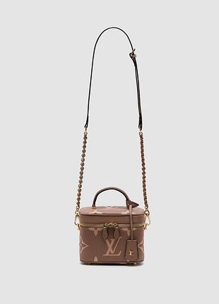 Сумка жіноча louis vuitton vanity pm bag grey/boise de rose 18 х 13.5 10 натуральна шкіра сіра трендова