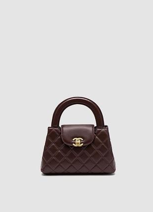 Сумка женская chanel kelly bag shiny aged calfskin burgundy & gold hardware 20 х 13 х 7.5 натуральная кожа бордовый трендовая