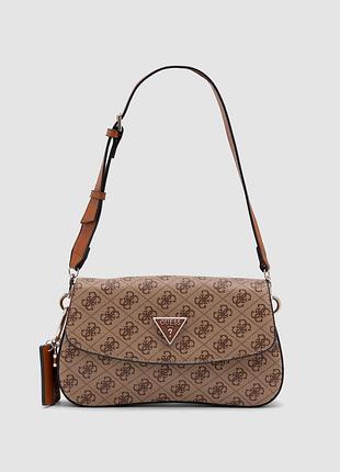 Сумка женская guess cordelia shoulder bag gold canvas 27 х 15 х 5 натуральная кожа черная трендовая