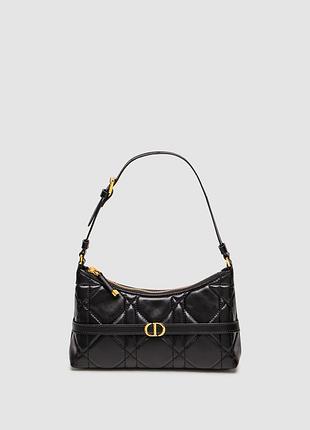 Сумка жіноча dior miss caro cigale mini bag black 23 х 10 х 5 натуральна шкіра чорна трендова