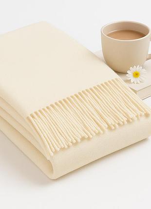 Плед з екологічної вовни білий love you 140 x 220 см