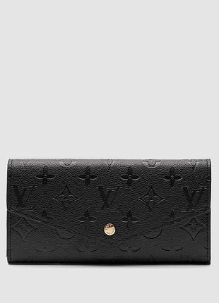 Кошелек женский louis vuitton sarah wallet black 20 х 9 х 2 см натуральная кожа черный