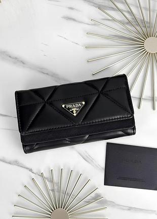 Жіночий гаманець prada великий подвійний чорний є