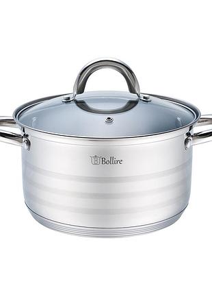 Каструля з нержавіючої сталі із кришкою bergamo bollire 18 см 2.1 л