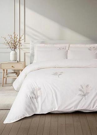 Двоспальний євро комплект bravo home liora варена бавовна з вишивкою