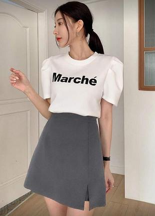 Спідниця-шорти сірого кольору 4