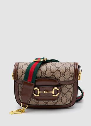 Сумка женская gucci horsebit 1955 mini bag 20 х 15 х 5 натуральная кожа черная трендовая