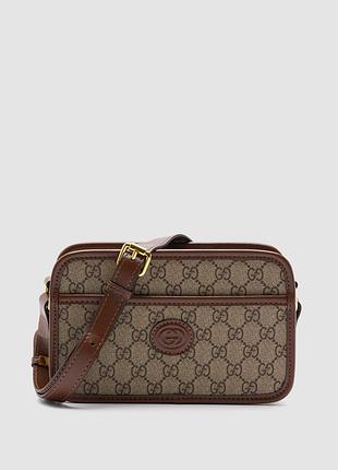 Сумка женская gucci mini bag with interlocking g 22 х 14 х 6.5 натуральная кожа черная трендовая