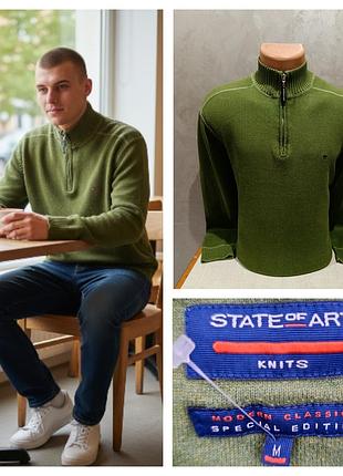 State of vart ,чоловічий бавовняний джемпер  зеленого кольору розмір м.