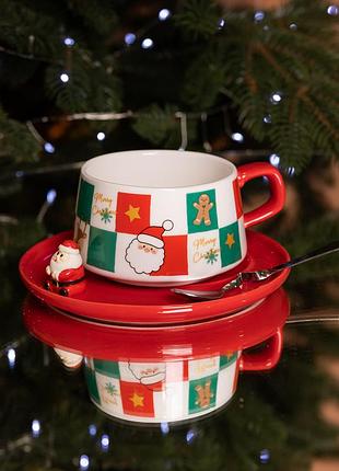 Новорічний різдвяний порцеляновий набір «святковий ранок» 250 мл yiwu fm-cs-10c