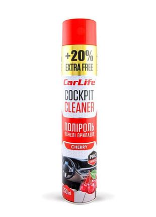 Ve полироль для панели приборов carlife updated form cockpit cleaner 750мл вишневый уход за пластиком и