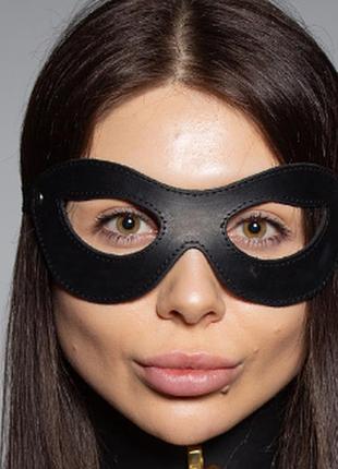 Маска кожаная зорро edena черная (ms-4)