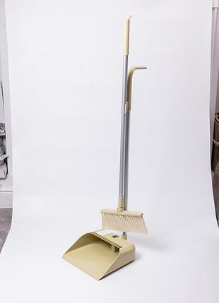 Набор веник и совок на длинной ручке для пола 25×24×100 (см) щетка веник для уборки зеленый hp-45-15gr