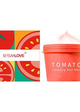 ☛☇грязьова маска для обличчя sersanlove tomato cleansing mud mask, що зчищає з екстрактом помідора для всі ve-33