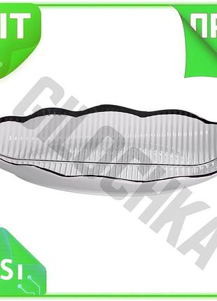 Ve фарфоровое блюдо для сервировки new version стола в форме листа серебристое для подачи блюд десерто n6w_ver