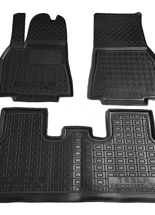 ☛☇автомобильные коврики avto-gumm для tesla model y черные полимерные коврики в салон водонепроницаемые за