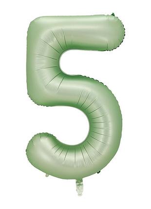 Шарик цифра 5 фольгированная 40 дюймов оливковый