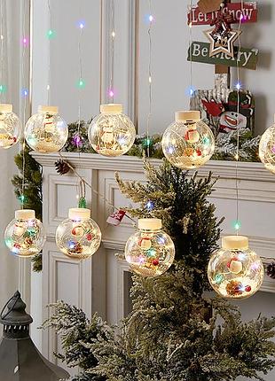 ☛☇светодиодная гирлянда lesko y005 snowman 3.5 м цветной свет для украшения интерьера и фасадов гирлянда с