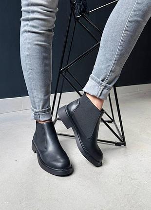 Жіночі челсі monaco натуральна шкіра чорні