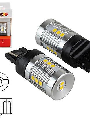 Лампа pulso led 7440 габаритная белая для автомобилей 14 светодиодов smd 1050lm одноконтактная ve-33