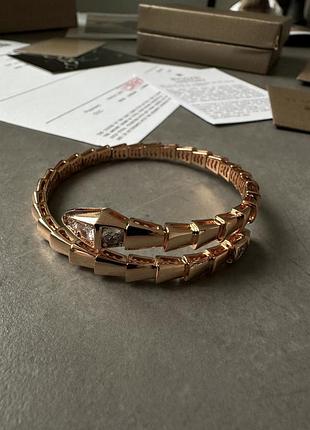 👑 bulgari serpenti viper diamond bracelet 18k rose gold one size