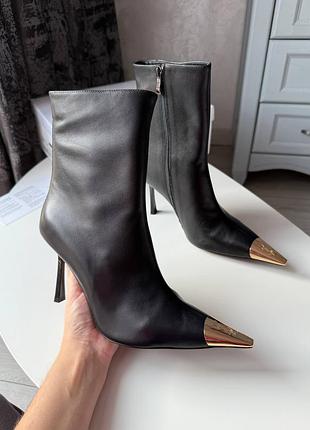 Ботильоны, ботинки, ботинки кожаный премиум качества в стиле ysl полный комплект