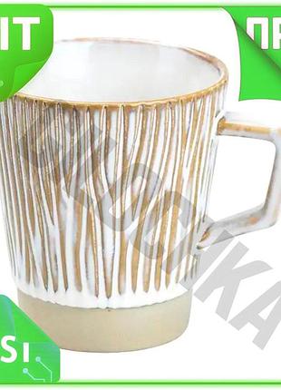 Ve чашка порцелянова 300 мл new version коричнева для чаю та кави ретро стильний кухоль для гарячих та n6w_ver