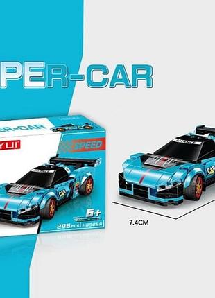 Конструктор h 8905 a "машинка", 298 деталей, 154х74х43 мм, резиновые шины, в коробке