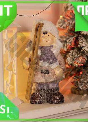 Ve новогодняя фигурка девочка с new version лыжами из фарфора 12х10х22 см зимний декор для дома праздн n6w_ver