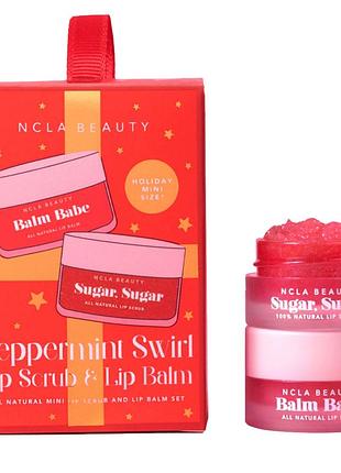 Подарунковий міні-набір для губ «різдв’яний м’ятний льодяник» ncla beauty peppermint swirl ornament lip care set, 2 х 5 мл
