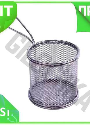 Ve корзина для снеков из new version нержавеющей стали черная 9 см для картофеля фри чипсов сервировоч n6w_ver