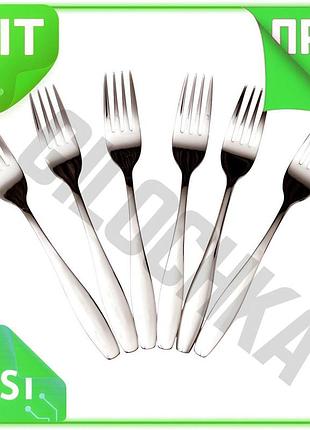 Ve набор столовых вилок 6 new version штук из нержавеющей стали 20 см для сервировки элегантные вилки n6w_ver