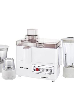 Кухонный комбайн с соковыжималкой и кофемолкой 4 в 1 блендер 800 вт sokany sk-03029