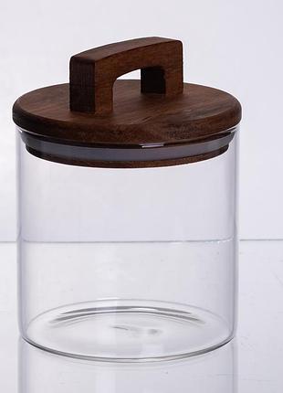 Банка для сыпучих продуктов с бамбуковой крышкой 700 мл 64486-64