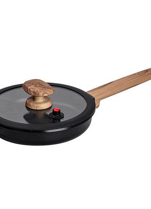 Алюминиевая сковорода 1 л с керамическим антипригарным покрытием ø 20 см черная mgc hp-4-456b